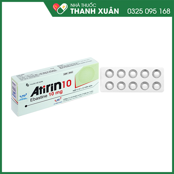 Atirin 10 trị viêm mũi dị ứng, mày đay